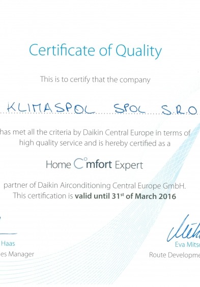 Nově jsme Váš 'HomeComfort Expert' na klimatizace DAIKIN